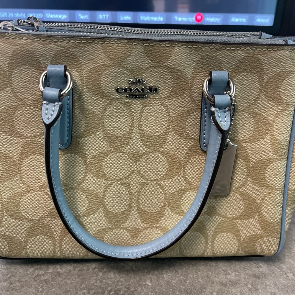 Coach Beige and Light Blue Satchel & Wallet Set - Picture 2 of 15
